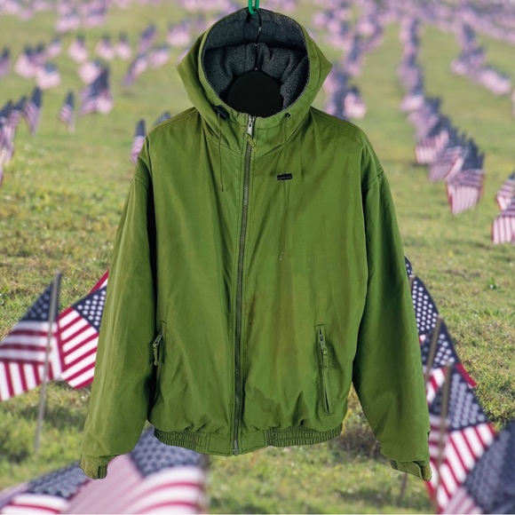 Cabelas Hooded & Stained Green Dad Jacket L - Picture 2 of 14